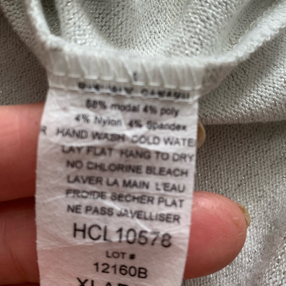 NWT Elan Silver and Gray Long Sleeve Top - Picture 7 of 16